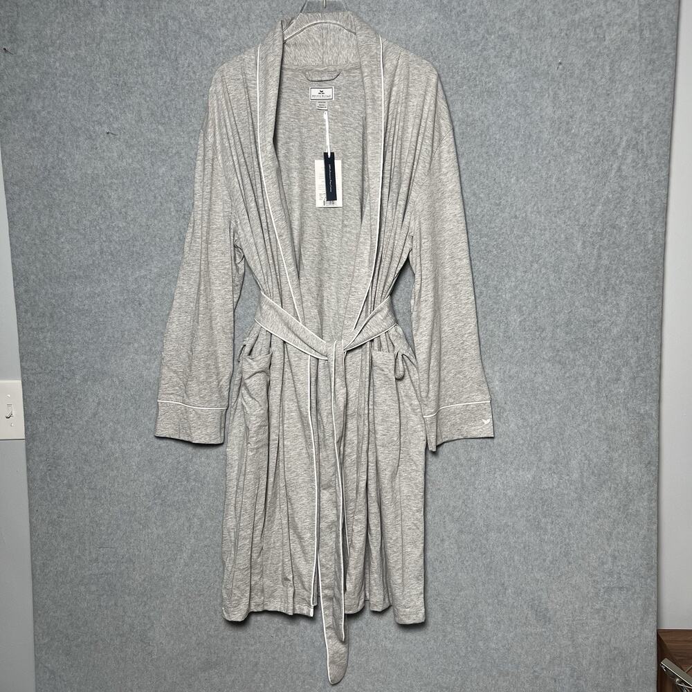 Petite Plume Luxe Pima Robe Women M Heather Grey 100% Cotton NWT $138